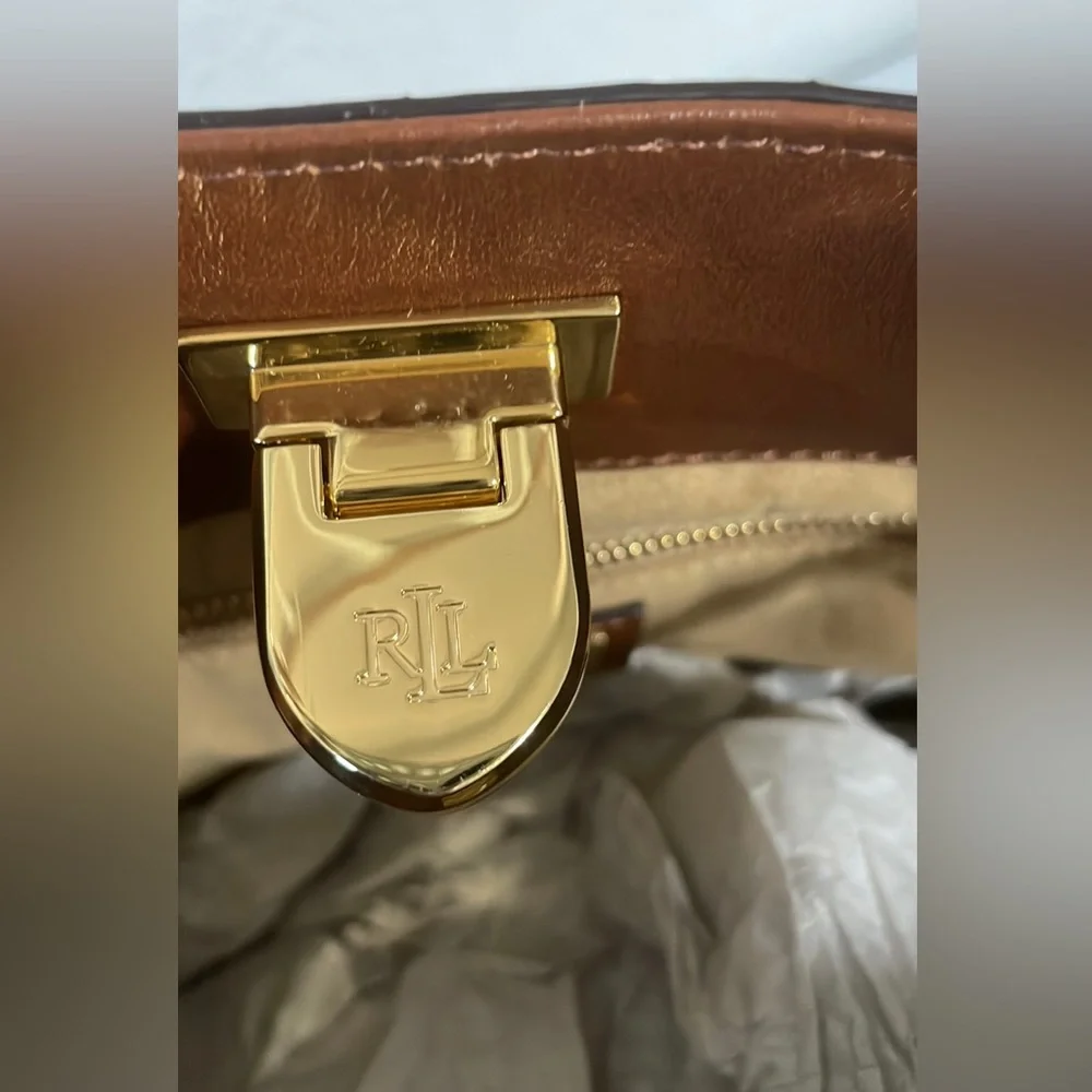 Lauren Ralph Lauren Calf Hair Medium Harlow Bucket Bag - Picture 7 of 8